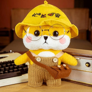 Kawaii Knitted Clothing Cosplay Tiger Plush Toys 12" yellow hat Overalls Plushie Depot