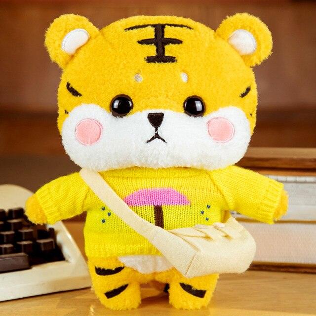 Kawaii Knitted Clothing Cosplay Tiger Plush Toys 12" umbrella yellow Stuffed Animals - Plushie Depot