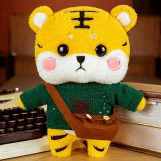 Kawaii Knitted Clothing Cosplay Tiger Plush Toys 12" green Overalls Plushie Depot