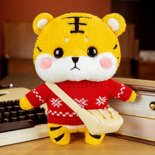 Kawaii Knitted Clothing Cosplay Tiger Plush Toys 12" snow Overalls Plushie Depot