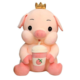 Kawaii Strawberry Milkshake Piggy Plushie - Plushie Depot