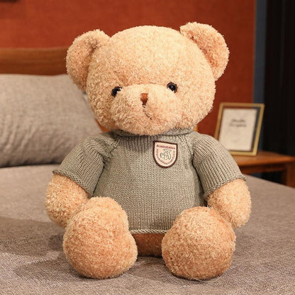 Cute Teddy Bear with Knitted Sweater Plushie Depot