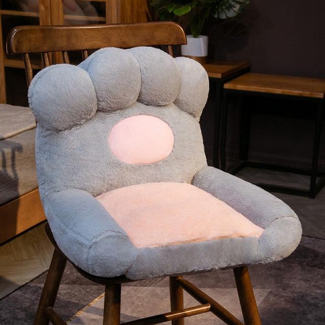 Cat Paw Chair Cushion Light Grey Plushie Depot