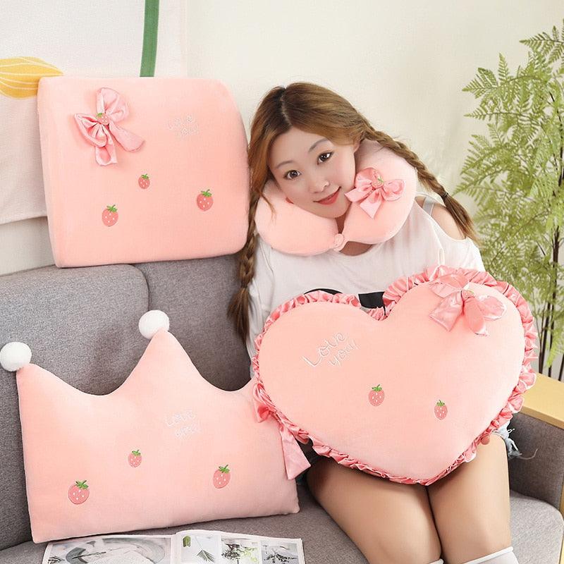Kawaii Pink Bowknot Pillow Plush Toys Plushie Depot
