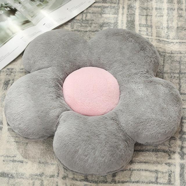 Kawaii Flower Cushion Pillow Plush Toy gray - Plushie Depot