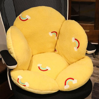 Exquisite Embroidered Petal Cushion Yellow - Plushie Depot