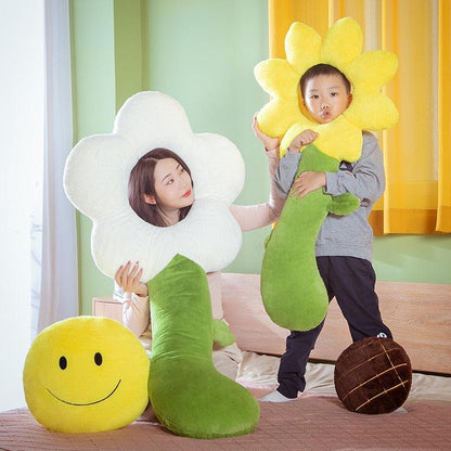 Kawaii Sunflower Pillow Plush Toy - Plushie Depot