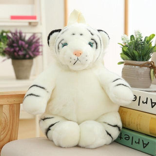 Meditation Animal Friends Plush Toys 18''x9'' white tiger - Plushie Depot