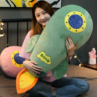 Cool Rocket Pillow Plush Toy Green Plushie Depot