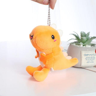 Kawaii Dinosaur Plush Toy Keychains 3'' Orange - Plushie Depot