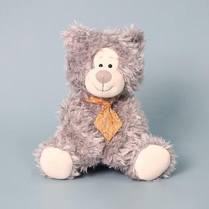 Silly Furry Plush Teddy Bear orange bow Stuffed Animals Plushie Depot