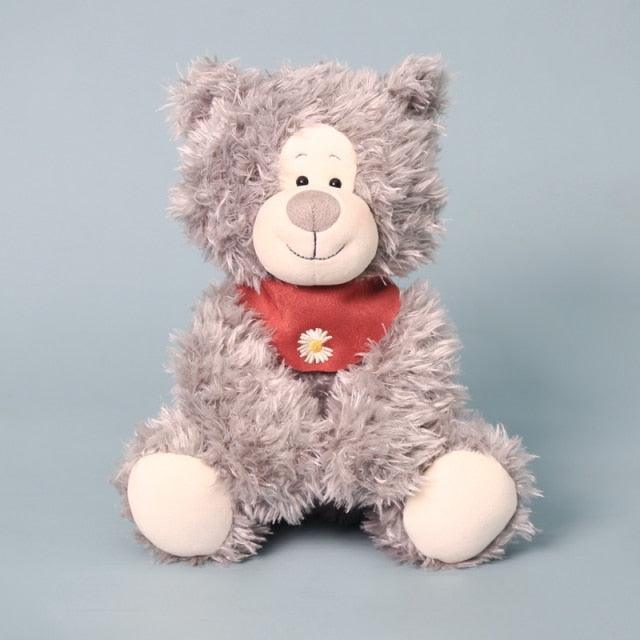 Silly Furry Plush Teddy Bear red scarf Stuffed Animals Plushie Depot
