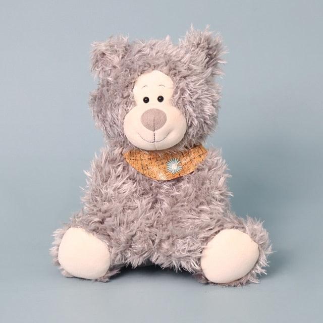 Silly Furry Plush Teddy Bear orange scarf Stuffed Animals Plushie Depot