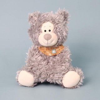 Silly Furry Plush Teddy Bear orange scarf Plushie Depot