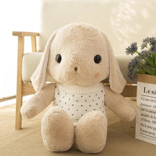 Adorable Sweater Bunny Plushies Brown bunny white - Plushie Depot