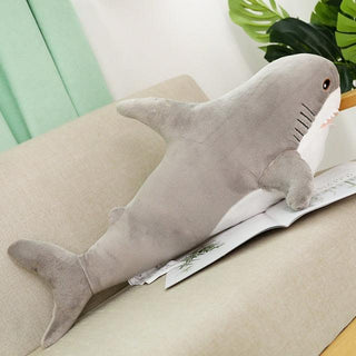 Lifelike Giant Shark Pillow grey shark Plushie Depot
