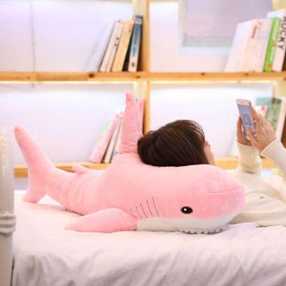 Lifelike Giant Shark Pillow pink shark Plushie Depot