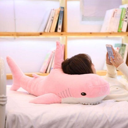 Lifelike Giant Shark Pillow pink shark Stuffed Animals Plushie Depot