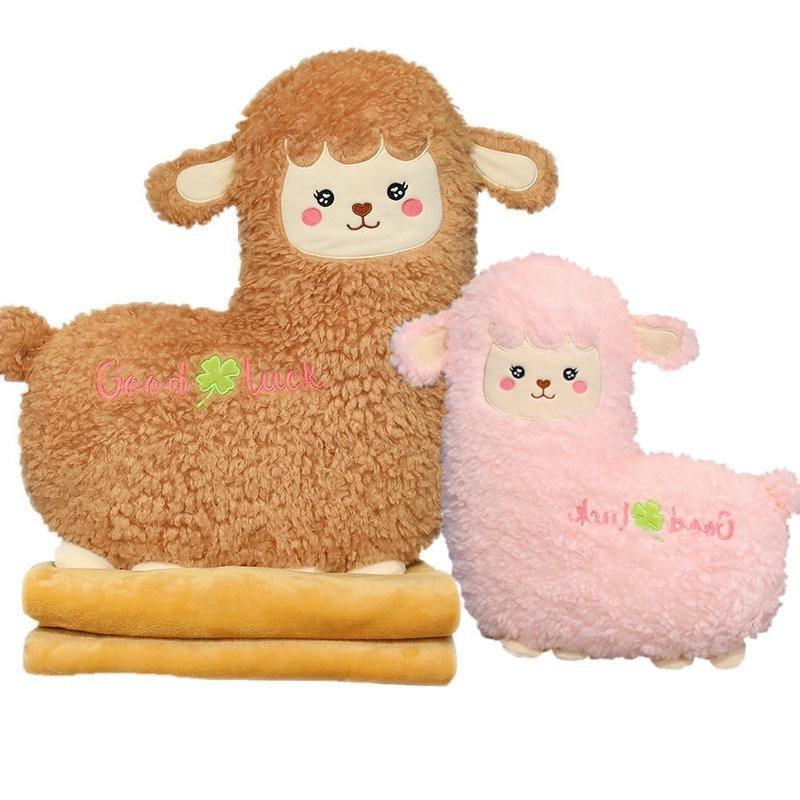 Cute Alpaca Plushie with Blanket Stuffed Animals Plushie Depot