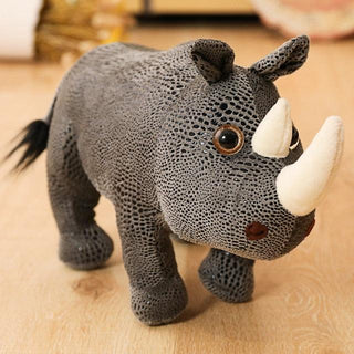 Realistic Rhino Plush Toys grey Plushie Depot