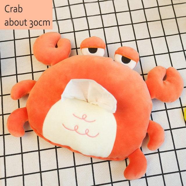 Crab & Lion Plush Tissue Covers 11'' crab - Plushie Depot