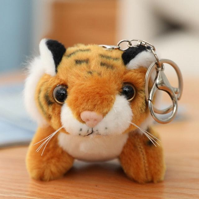 Cute Plush Tiger Keychains 3'' lying tiger yellow Plushie Depot