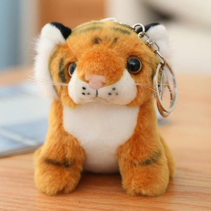 Cute Plush Tiger Keychains 3'' stand tiger yellow Plushie Depot