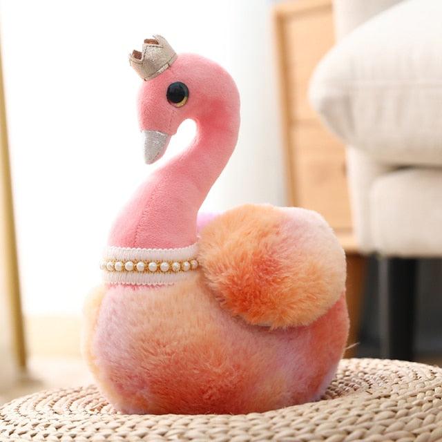 Pink Rainbow Swan fluffy Doll toy pink rainbow Plushie Depot