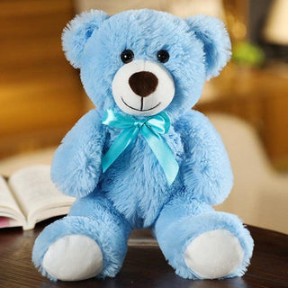 Colorful Bow Tie Bear Dolls Blue Plushie Depot