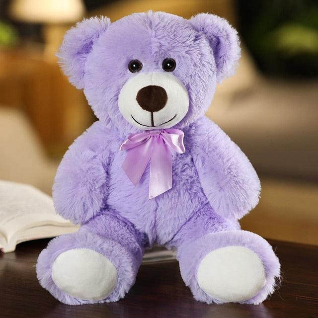 Colorful Bow Tie Bear Dolls Purple Stuffed Animals Plushie Depot