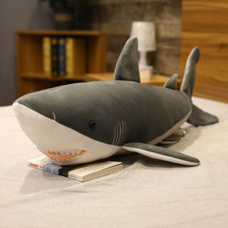 Soft Cartoon Bite Shark Plush Toy gray Stuffed Animals - Plushie Depot