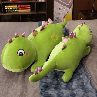 Giant Green Sleeping Dinosaur Plush Toys Plushie Depot