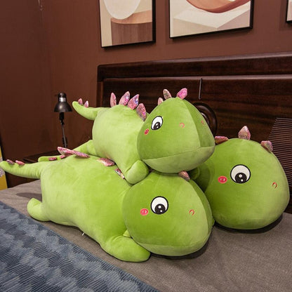 Giant Green Sleeping Dinosaur Plush Toys Stuffed Animals Plushie Depot