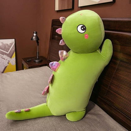 Giant Green Sleeping Dinosaur Plush Toys Stuffed Animals Plushie Depot