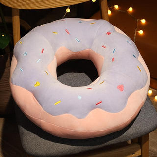 Giant Plush Donut Cushions pink-purple Plushie Depot