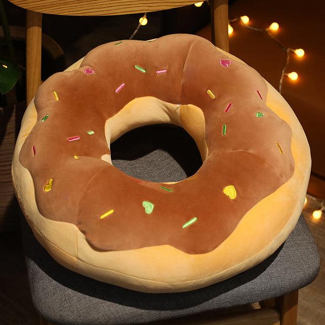 Giant Plush Donut Cushions chocolate Pillows Plushie Depot