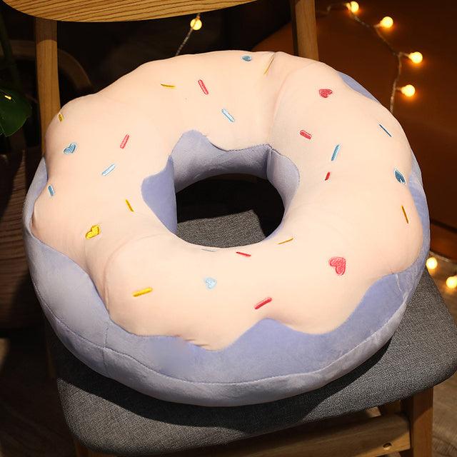 Giant Plush Donut Cushions purple-white Pillows Plushie Depot