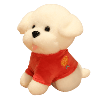 Kawaii Plushie Puppy Dog With Sweater Red Stuffed Animals - Plushie Depot