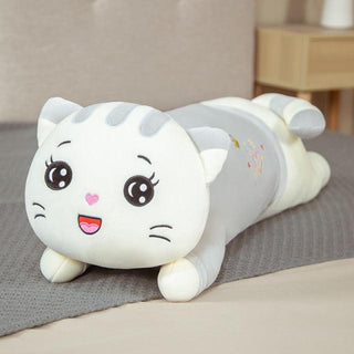 Giant Long Cat Snuggle Pillow gray Stuffed Animals - Plushie Depot