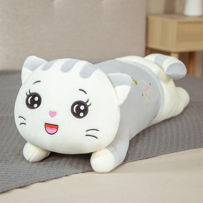 Giant Long Cat Snuggle Pillow gray Stuffed Animals Plushie Depot
