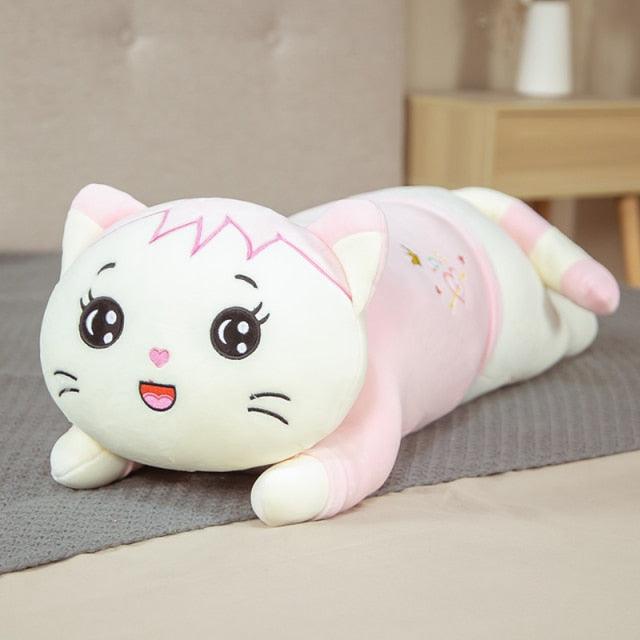 Giant Long Cat Snuggle Pillow Pink Stuffed Animals Plushie Depot