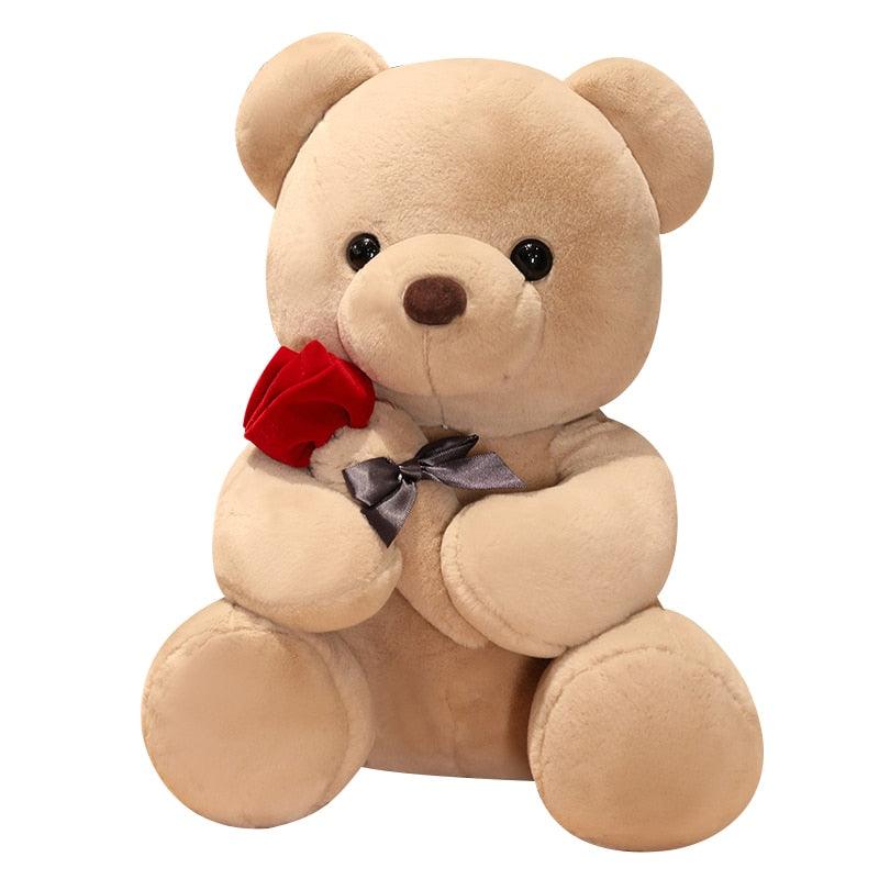 Teddy Bear With Rose Super Soft Plushie Stuffed Animals Plushie Depot