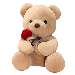 Teddy Bear With Rose Super Soft Plushie Plushie Depot