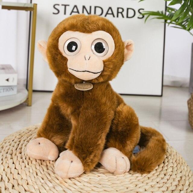 Fuzzy Monkey Plushie dark brown Stuffed Animals Plushie Depot