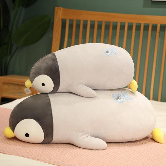 Snuggling Penguin Plushie Pillow Stuffed Animals Plushie Depot