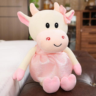 Cute Cow With Skirt Stuffed Animal Pink Plushie Depot
