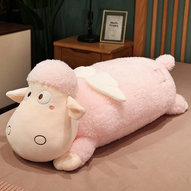Lying Angel Sheep Stuffed Animal 39" Pink Stuffed Animals Plushie Depot