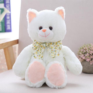Cute Stuffed Animals With Bowties 11" white cat Stuffed Animals - Plushie Depot