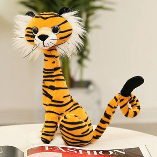 Funny Long Neck Stuffed Animals brown tiger Plushie Depot