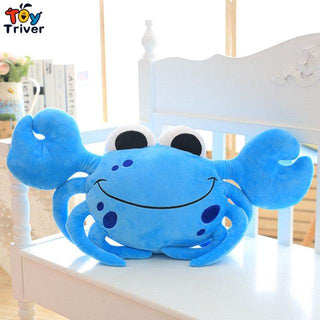 Cute Crab Cushion Pillow blue Plushie Depot